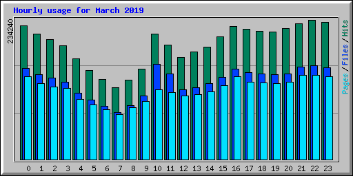 Hourly usage for March 2019