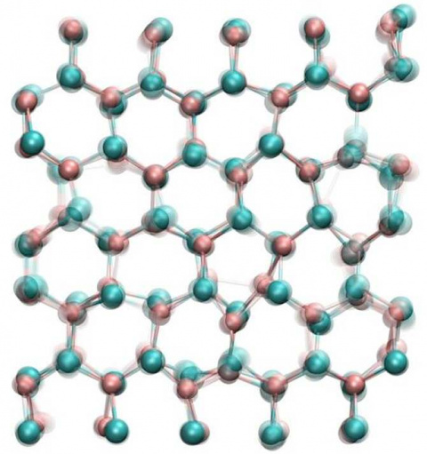 Material bidimensional en un extraño estado entre sólido y líquido